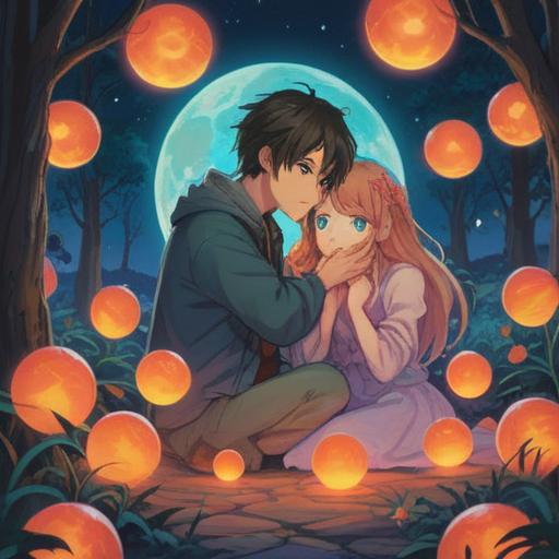 A serene moment captured in a romantic setting, soft pastel colors, a couple gently leaning on each other, subtle glowing orbs representing spiritual energy, an ethereal aura around them, delicate dream-like elements, hints of celestial symbols, peaceful ambiance, deep connection, 4k