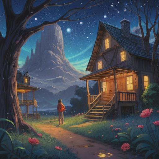 A surreal illustration capturing the essence of sleeplessness, ethereal imagery, intertwined souls represented by shimmering light, starry night sky, soft glows highlighting emotional tension, dreamlike landscapes, representing spiritual love, deep connection despite restlessness, vivid colors, enchanting atmosphere, 4k