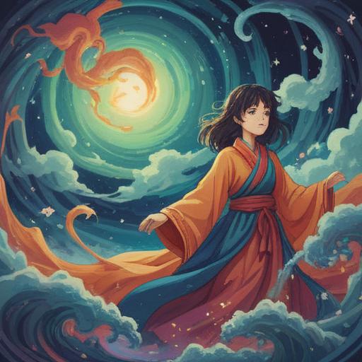 A serene and mystical illustration depicting a person surrounded by swirling dreamlike elements, soft ethereal colors, representing a deep connection with their inner self, floating clouds symbolizing sleep, glowing orbs of energy illustrating spiritual awakening, tranquil landscape in the background, a sense of calm and introspection, capturing the essence of perpetual sleepiness, surreal and calming atmosphere, 4k