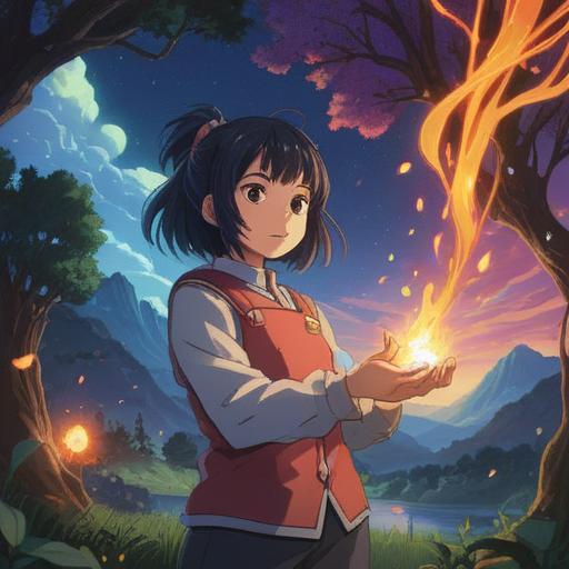 A vibrant illustration depicting a lucky charm symbolizing self-renewal, surrounded by nature's beauty, a glowing aura emanating from the charm, peaceful garden setting, gentle sunlight filtering through leaves, soft breeze creating movement, serene and uplifting atmosphere, intricate details on the charm, 4k