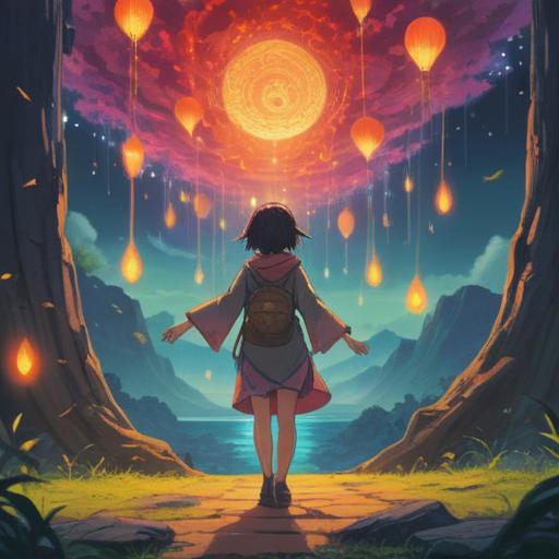 A serene and ethereal scene depicting the act of letting go, soft glowing lights representing spiritual energy, a person standing at the edge of a tranquil lake, the water reflecting the stars above, gentle breeze rustling the leaves, a sense of relief and liberation, mystical aura surrounding the figure, 4k