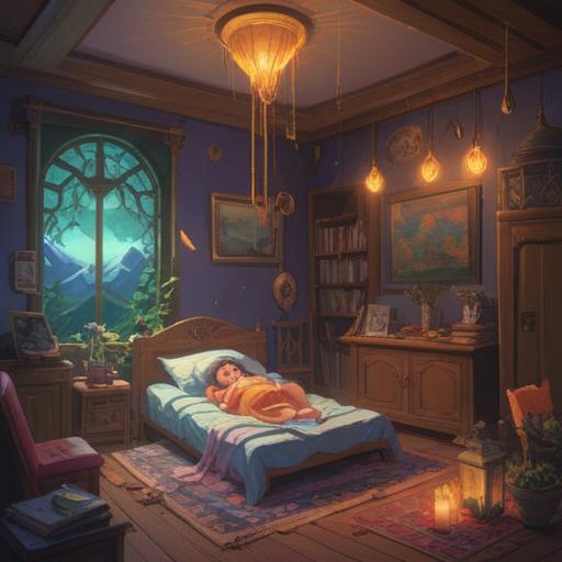 A heartfelt scene depicting a premature baby surrounded by calming elements, a lucky stone glowing softly nearby, warm light illuminating the room, tranquil atmosphere, gentle expressions from caring adults, symbols of hope and love, 4k