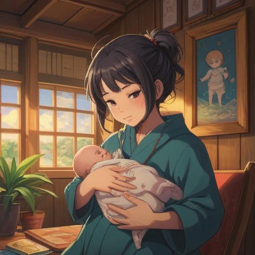 A nurturing and peaceful scene of a caregiver gently holding a premature baby, soft natural lighting, warm and comforting colors, an atmosphere of love and tenderness, attention to the details of the baby’s delicate features, cozy surroundings, emotion-filled facial expressions, 4k