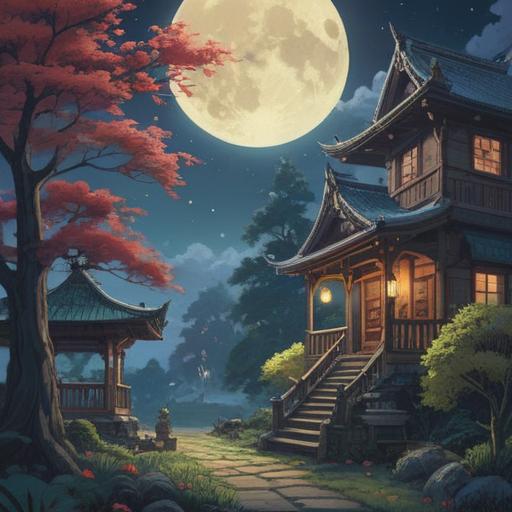 Spiritual insights under the full moon in September, serene night sky, shimmering moonlight, mystical atmosphere, nature awakening, symbolism of guidance and intuition, harmonious energy flow, tranquil landscape, vibrant colors reflecting moonlit serenity, delicate balance of earth and cosmos, 4k