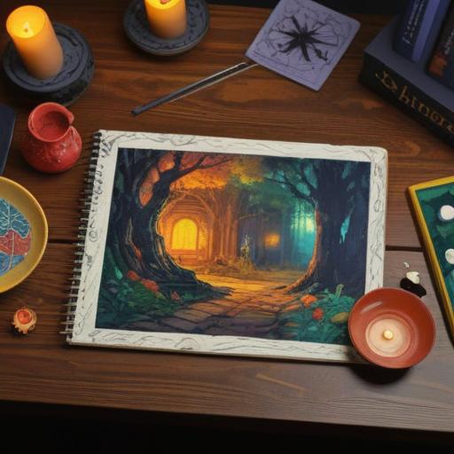 A comprehensive collection of various objects and themes, neatly organized on a wooden table, vibrant colors, contrasting textures, a sense of harmony and unity, visually appealing layout, clear labeling of each item, inviting atmosphere, natural lighting, 4k