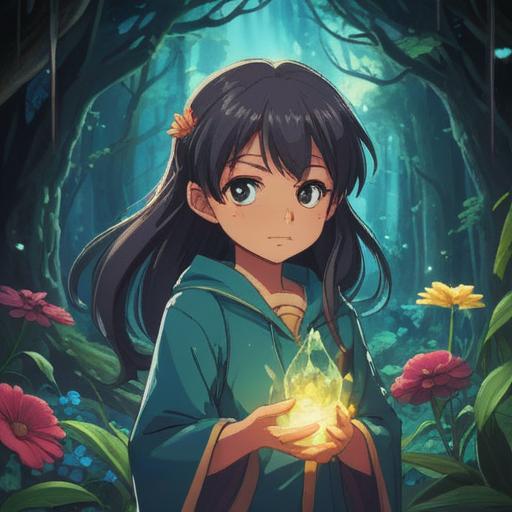 A serene crystal emitting a soft glow, surrounded by a tranquil natural setting, symbols of healing energy radiating outward, gentle streams of light, a person meditating nearby, uplifting atmosphere, lush greenery, intricate details of the crystal facets, harmony with nature, 4k