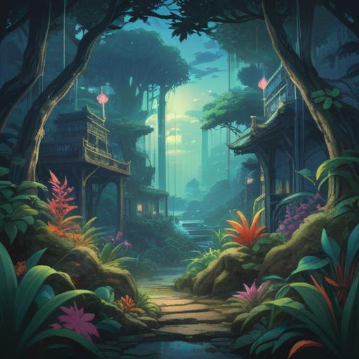 A serene illustration of a lush, vibrant plant known as a