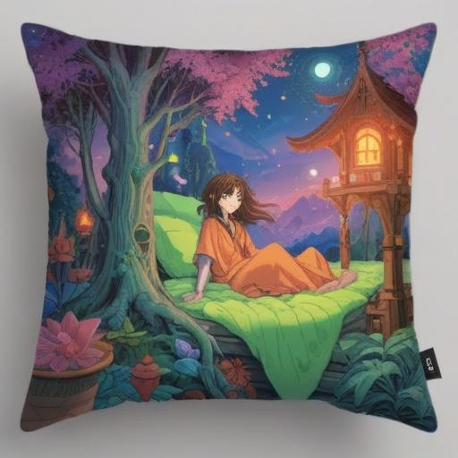 A serene and mystical scene featuring two pillows symbolizing spiritual meaning, gentle light cascading over the pillows, intricate patterns representing harmony and balance, a tranquil background with soft clouds and ethereal elements, calming color palette, inviting atmosphere, dreamlike quality, 4k