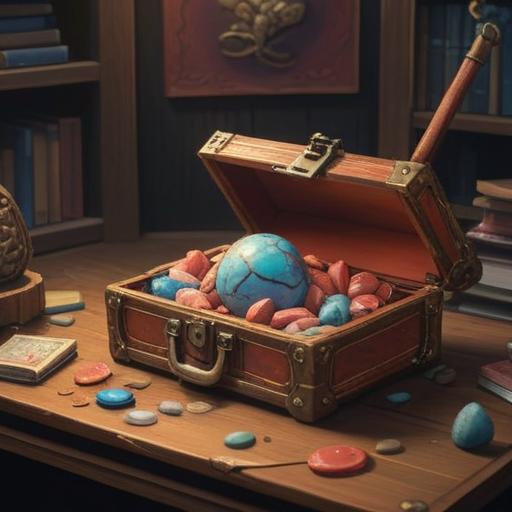 A serene still life composition, showcasing a piece of genuine leather, accompanied by a sparkling lucky stone, warm natural lighting, rich textures, contrasting colors, inviting atmosphere, intricate details, 4k