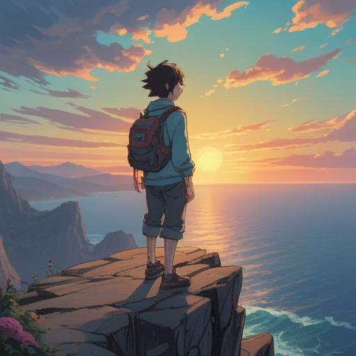 A serene and introspective scene, a person standing on a cliff's edge overlooking a vast ocean, soft light illuminating their face, wisps of ethereal energy swirling around them, representing truth and authenticity, vibrant colors blending harmoniously, a feeling of liberation and enlightenment, nature's beauty reflecting inner peace, 4k