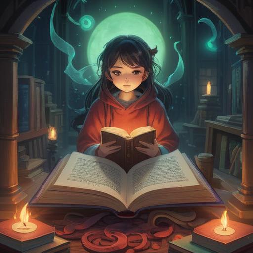 A mystical illustration depicting the spiritual meaning of losing a book, ethereal imagery, a floating book surrounded by glowing light, symbols of knowledge and growth, a serene landscape with wisps of fog, a contemplative character observing the scene, vibrant colors blending with soft pastels, capturing a sense of enlightenment and introspection, 4k