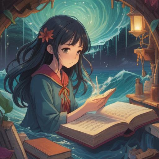 A serene illustration depicting the act of losing a book, symbolizing spiritual growth and transformation, soft ethereal light, gentle waves of energy flowing around the character, peaceful landscape in the background, an open sky carrying a message of hope, a person looking upward with a sense of release, vibrant greenery around, 4k