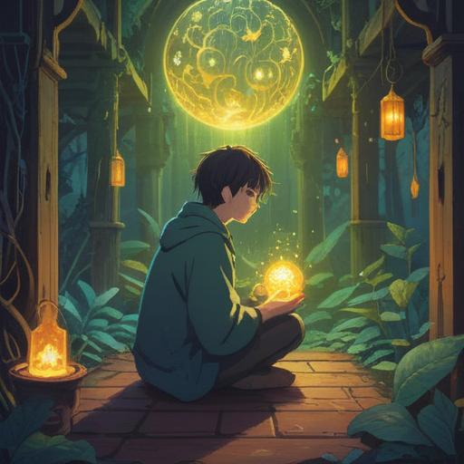 A serene illustration depicting a person thoughtfully reflecting on a forgotten item, surrounded by ethereal light, symbolic elements of spiritual growth, soft pastel colors, floating feathers representing guidance, connection to the universe, peaceful atmosphere, subtle hints of enlightenment, 4k