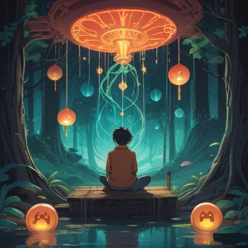 A surreal illustration depicting a person contemplating a mysterious, glowing number surrounded by ethereal symbols of luck, the scene infused with emotions of longing and anticipation, dreamlike atmosphere, vivid colors, intricate details of the background including surreal landscapes and celestial elements, capturing the essence of overcoming memories and desires, 4k