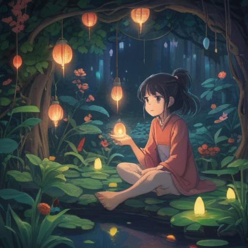 A serene and whimsical scene depicting a person in a peaceful garden, surrounded by floating ethereal lights, representing forgetfulness as a spiritual sign, with gentle expressions of realization and acceptance, soft pastel colors, harmonious nature, a clear blue sky, butterflies fluttering, symbolic elements like dream catchers and clouds, exploring the connection between the mind and spirit, 4k