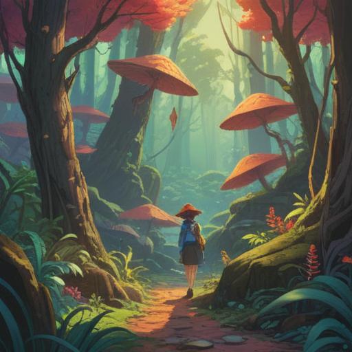 A serene landscape illustrating a person searching for their lost hat, surrounded by gentle nature, symbolic elements of intuition like feathers and glowing orbs, hints of spiritual guidance in the air, calming atmosphere, soft sunlight filtering through trees, reflective mood, 4k