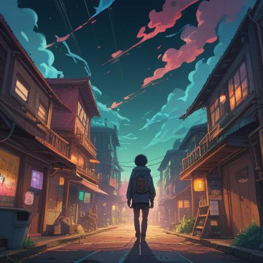 A surreal scene depicting a spiritual sign being interrupted by a looming shadow, vibrant colors illuminating the atmosphere, ethereal symbols floating in the air, a person gazing upward with concern, dynamic contrasts between light and dark, nature elements intertwined, a sense of urgency and mysticism, 4k