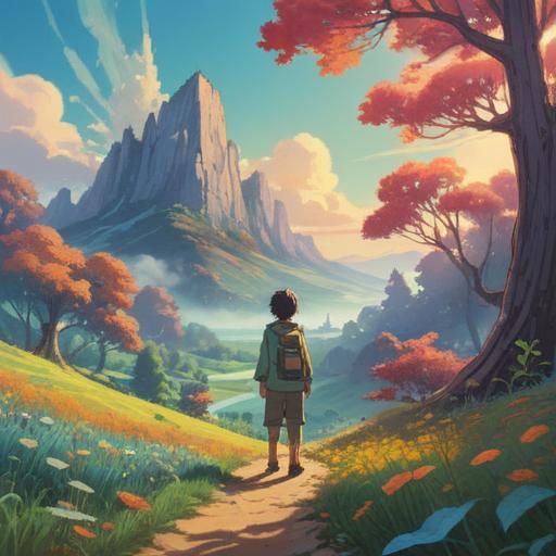 A serene and uplifting illustration of a person standing in a peaceful landscape, soft ethereal light radiating, gentle spirit presence symbolized by glowing orbs, a backdrop of swirling clouds and warm sunset hues, conveying a sense of connection and comfort, emotional resonance, harmonious atmosphere, 4k