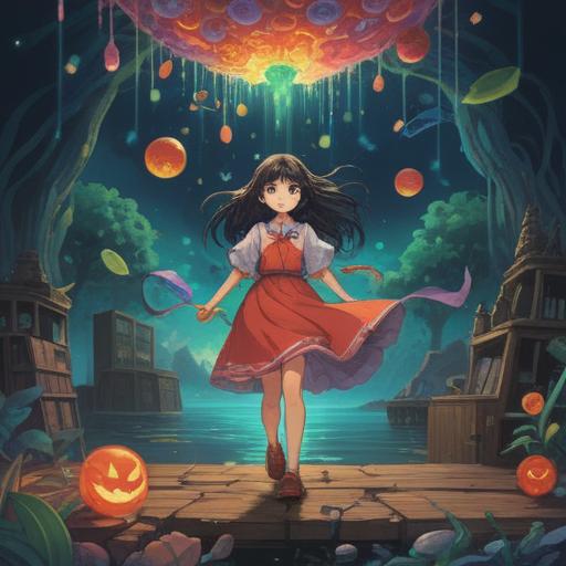 A whimsical illustration depicting a restless spirit, surrounded by floating symbols of different hobbies and interests, vibrant colors, an ethereal atmosphere, swirling energy patterns, depicting the essence of change and curiosity, mystical landscape in the background, 4k