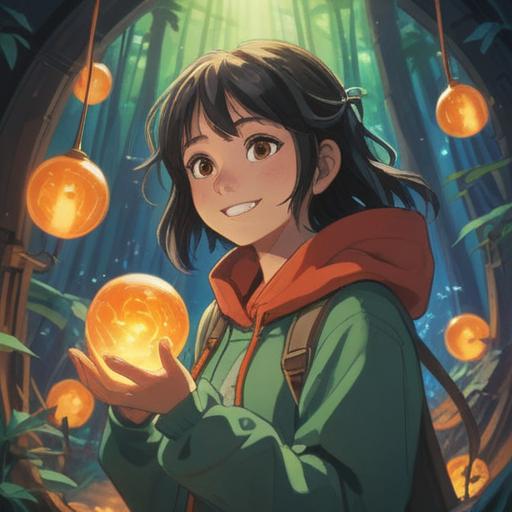 A serene and uplifting scene depicting a person surrounded by glowing orbs of light, gentle smiles from ethereal figures, soft beams of sunlight breaking through tree branches, lush green background, feeling of inspiration and positivity, spiritual symbols subtly integrated, dreamlike atmosphere, 4k