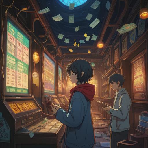 A surreal illustration depicting the hidden spiritual signs behind lottery winnings, mysterious symbols surrounding a winning lottery ticket, ethereal light illuminating the ticket, shadowy figures representing doubt and caution, dreamlike landscape of wealth, vibrant colors representing fortune, subtle hints of warnings emerging from the shadows, 4k