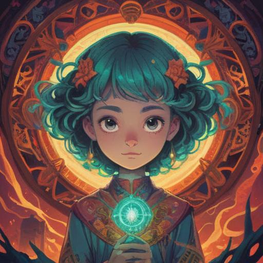 A symbolic illustration of a mother’s mark, ethereal glow, spiritual significance, intricate patterns representing life paths, serene backdrop, mystical aura, harmonious colors, deep meaning, 4k