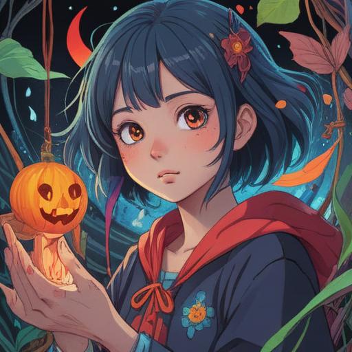 A whimsical illustration of a person with a birthmark, wearing a unique lucky accessory, vibrant colors, enchanting background, charming character, intricate details on the accessory, symbolic elements representing luck, warm and inviting mood, 4k