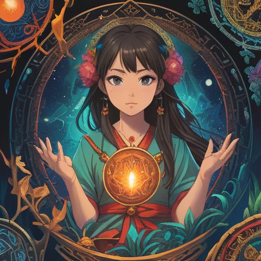 A mystical talisman representing good fortune through donations, intricate designs, vibrant colors, surrounded by symbols of prosperity, glowing aura, serene environment, soft light illuminating the talisman, spiritual connection, subtle magical elements, 4k