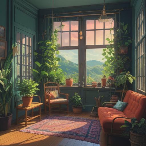 A serene and inviting space beautifully organized, soft natural light filtering through a window, vibrant plants adding life, calming colors, a sense of peace and clarity, intuitive energy flow, inspirational quotes gently displayed, harmonious atmosphere, illustrating the spiritual signs of motivation to declutter, 4k