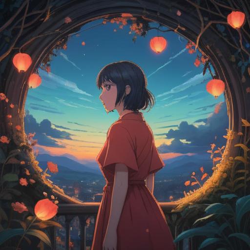 A dreamy and ethereal scene depicting unrequited love, a wistful figure gazing longingly at a distant silhouette, surrounded by swirling pastel colors, soft light filtering through trees, a sense of yearning and spirituality, delicate flowers floating in the air, a serene atmosphere, enchanting energy, 4k