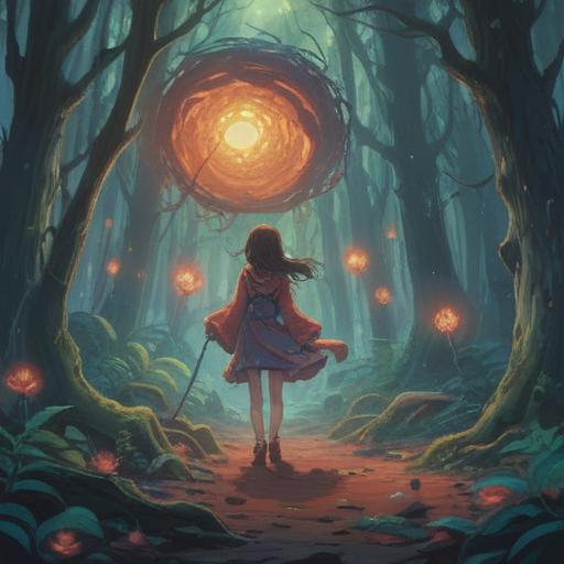 A surreal encounter with a disfigured figure in a misty forest, symbolic representation of inner fears, ethereal light filtering through the trees, deep emotional resonance, spiritual awakening through confrontation, haunting yet enlightening atmosphere, dreamlike qualities, vivid imagery, 4k