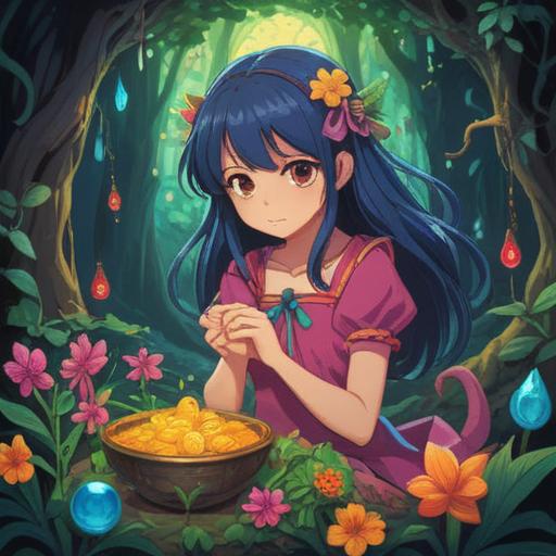 A whimsical illustration of a lucky charm symbolizing transformation, bright colors, intricate patterns, an enchanted atmosphere, a shimmering amulet surrounded by sparkles, various symbols of change like butterflies and flowers, magical light rays illuminating the charm, 4k