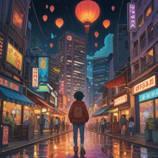 A vibrant scene depicting a person embracing their unique traits, surrounded by floating icons representing luck and opportunity, a city skyline in the background, bright colors, dynamic composition, expressions of joy and confidence, elements of surrealism, uplifting atmosphere, 4k