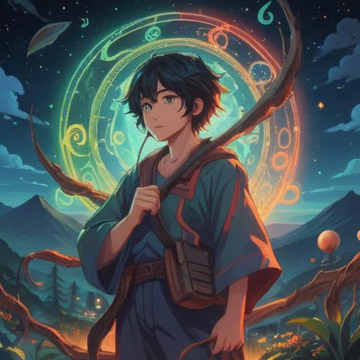 A mystical illustration of unusual spiritual signs, glowing symbols in the night sky, ethereal light emanating from nature, diverse cultural representations of spirituality, serene landscape, a sense of wonder and discovery, enchanted forest, 4k