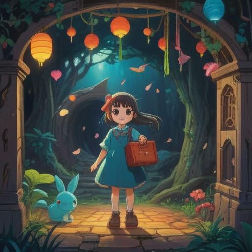 A whimsical scene depicting a colorful lucky charm after encountering a strange person, enchanted items glowing softly, quirky characters interacting, vibrant and surreal environment, whimsical details highlighting the charm's magical properties, 4k resolution
