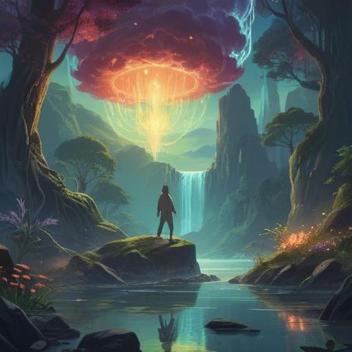 A mystical scene depicting spiritual signs, unusual sensations, ethereal light glowing, floating symbols in the air, calming nature background, serene atmosphere, vibrant colors, soft focus, enchanting imagery, 4k