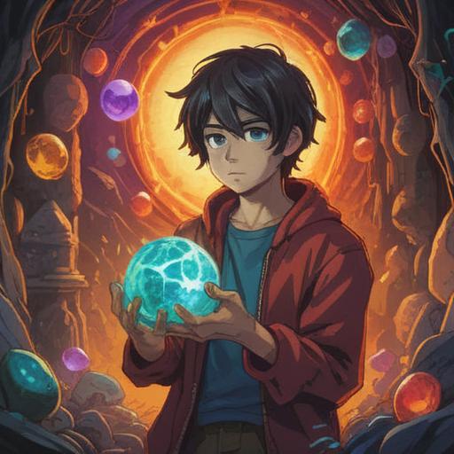 A surreal and whimsical illustration, a person holding a unique and vibrant lucky stone, strange sensations radiating from the stone, colorful aura around the stone, abstract shapes and patterns emerging, dreamy landscape in the background, playful surrealism, 4k