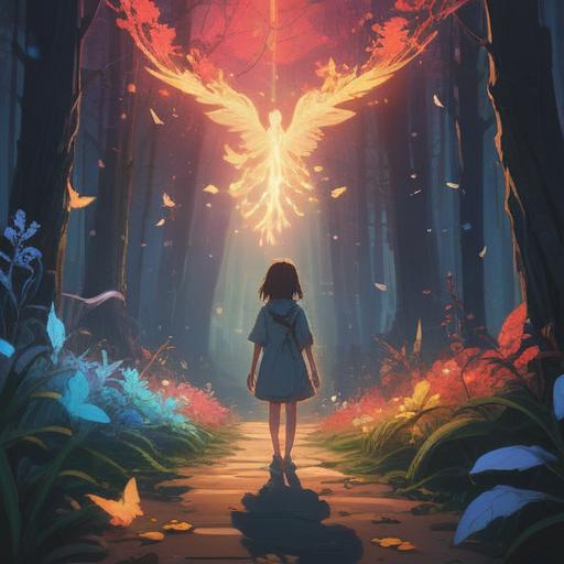 A serene scene depicting a person standing at a crossroads, ethereal light illuminating their path, subtle signs like feathers and butterflies surrounding them, a gentle breeze rustling leaves, an aura of introspection and reflection, a moment of transition, symbolizing spiritual guidance, soft focus background, dreamy atmosphere, 4k
