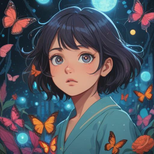 A serene and emotional illustration depicting the struggle of wanting to break free from a relationship, subtle spiritual symbols like butterflies and light orbs, a split path representing choice and uncertainty, soft, ethereal colors blending into the background, a figure in contemplation, surrounded by nature, hints of light and shadow portraying internal conflict, 4k