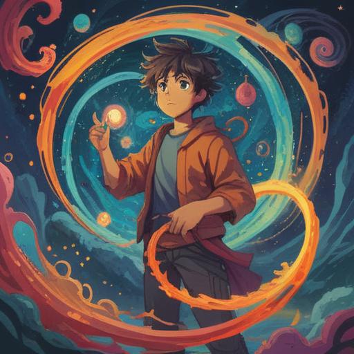 A thoughtful illustration of a person surrounded by a swirl of colorful, ethereal symbols representing spiritual growth, glowing aura emitting positivity, expressive facial features conveying reflection and understanding, intricate signs of enlightenment, nature elements harmonizing with the scene, serene environment, vibrant colors, 4k