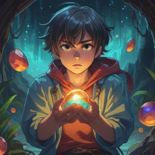 A captivating illustration of a person holding a shimmering lucky stone during a transformative moment in their life, vibrant colors, subtle glow emanating from the stone, reflecting the theme of change and opportunity, serene background with nature in bloom, hopeful expression, magical atmosphere, detailed textures, 4k