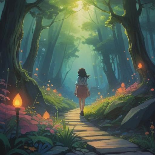 A serene scene depicting a spiritual journey, soft ethereal light illuminating a path, gentle wisps of smoke representing spirits, tranquil nature background filled with lush greenery and flowing water, vibrant colors symbolizing positive energies, delicate details in the surrounding flora, 4k