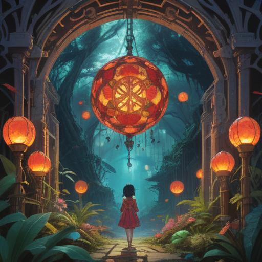 A spiritual illustration representing the desire for material possessions, ethereal ambiance, intricate symbols of abundance, contrasting light and shadow, a figure in meditation surrounded by floating objects, warm golden tones, cosmic elements, reflective mood, 4k