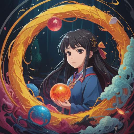 A surreal illustration depicting an overwhelming desire for material possessions, vibrant colors, ethereal elements, swirling objects representing luxury and abundance, a meditative figure surrounded by floating items, contrasting feelings of longing and emptiness, detailed textures, contemplative atmosphere, dreamlike scenery, 4k