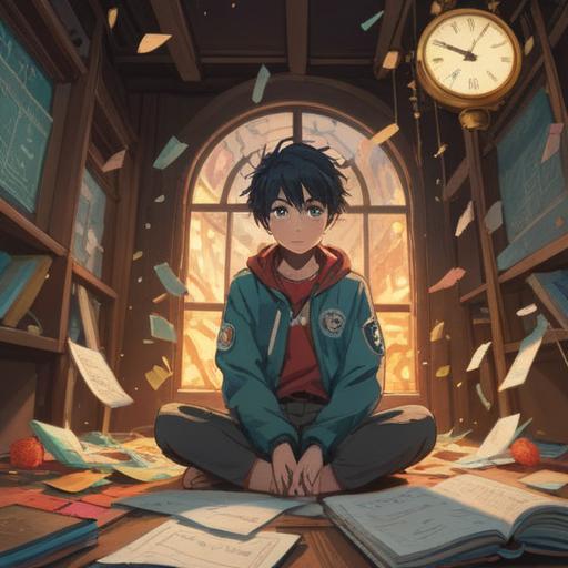 A heartfelt and inspiring illustration, a person surrounded by scattered notes and reminders, a determined expression, symbols of memory like clocks and light bulbs, a comforting environment with soft lighting, warm colors, a sense of hope and resilience, thoughtful and encouraging imagery, 4k