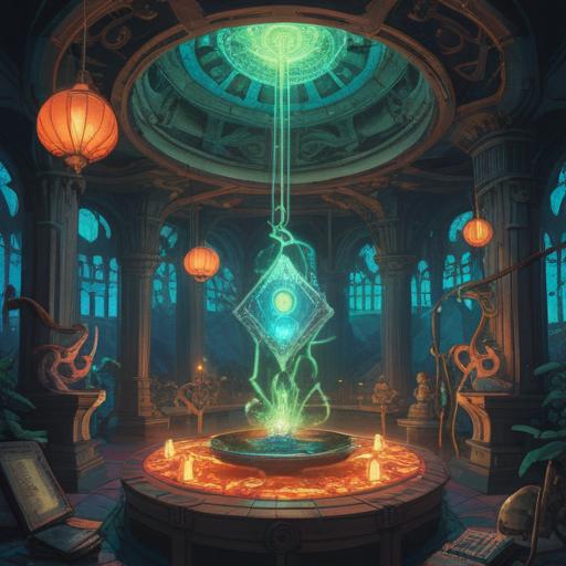 A mystical illustration depicting spiritual signs related to the movement of objects, ethereal glow, floating symbols, intricate patterns, objects shifting in harmony with energy, serene background with soft light, vibrant colors, a sense of connection and awareness, 4k