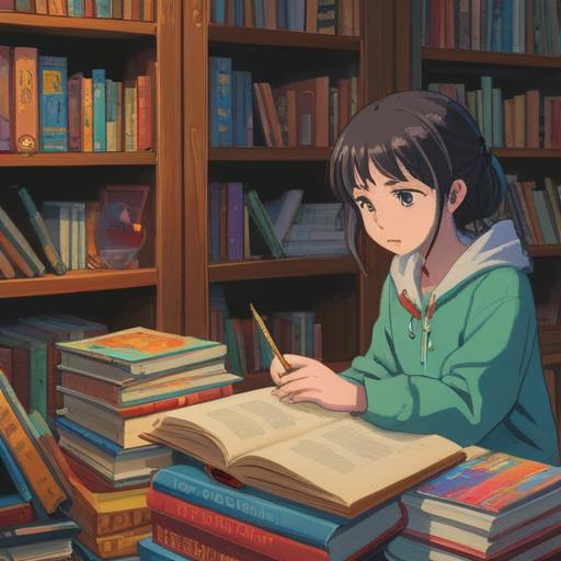 A vibrant illustration depicting a person rediscovering their interests, surrounded by colorful books and art supplies, engaging in new activities like painting and reading, a serene outdoor setting with blooming flowers, sunlight filtering through trees, a sense of curiosity and joy, 4k