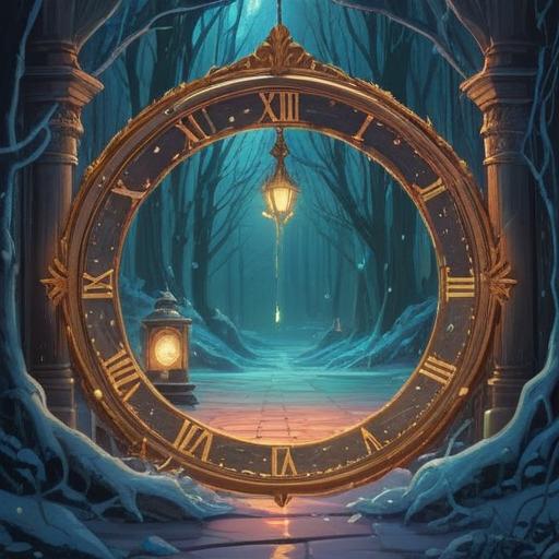 A serene scene depicting spiritual good signs during stagnation, symbolic imagery of clocks with frozen hands, gentle light illuminating a path, ethereal beings guiding through darkness, soft glimmers of hope appearing in the shadows, tranquil atmosphere, nature elements intertwined, 4k