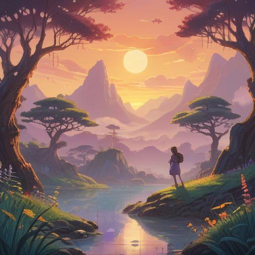 A serene landscape depicting the moment of losing an object, ethereal light shining through, symbolizing spiritual growth and transformation, soft pastel colors, gentle breeze moving leaves, a figure in contemplation, nature in harmony, tranquil atmosphere, 4k