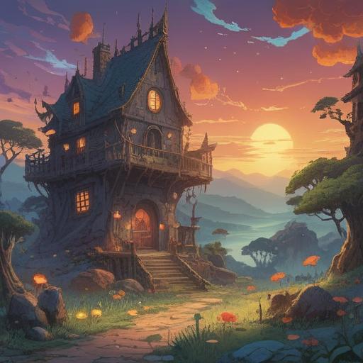 A symbolic illustration representing the spiritual growth through destruction, broken objects scattered around, ethereal light emerging from the fragments, a serene landscape in the background, hints of renewal and transformation, contrasting emotions of loss and hope, vivid colors, dreamlike atmosphere, 4k